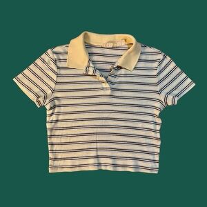 Levi's Cropped, Striped Polo Top Women's Size S